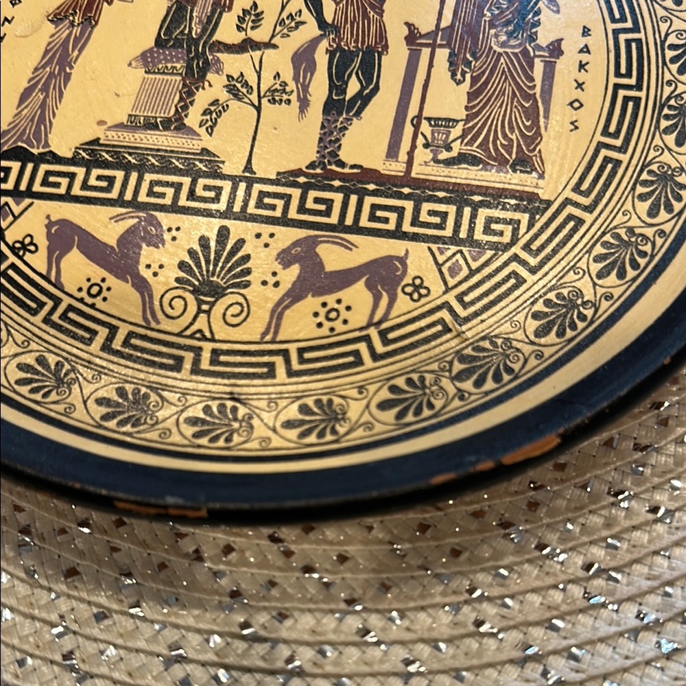 Vintage Terracotta Greek Decorative Plate Souvenir Mythology Gods Goddess (Made - Picture 8 of 12